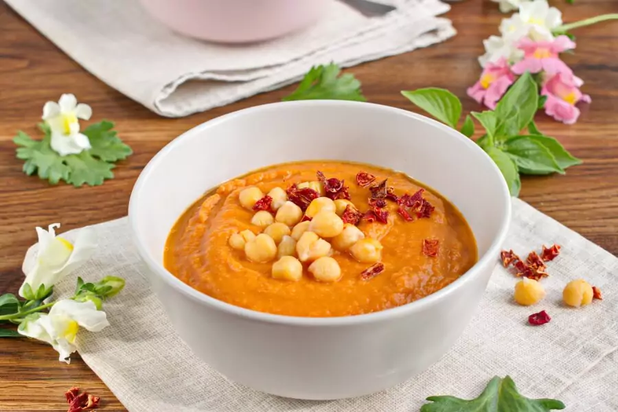 Vegan Tomato Chickpea & Coconut Soup
