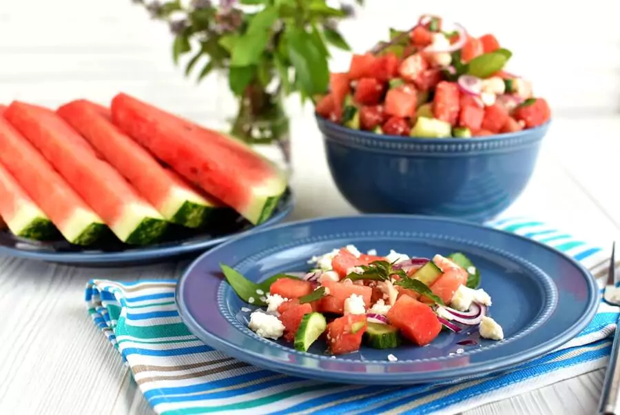 Watermelon Feta Salad with Mint