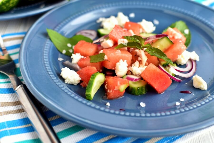 How to serve Watermelon Feta Salad with Mint