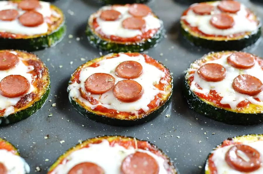 Keto Gluten Free Zucchini Pizza Bites
