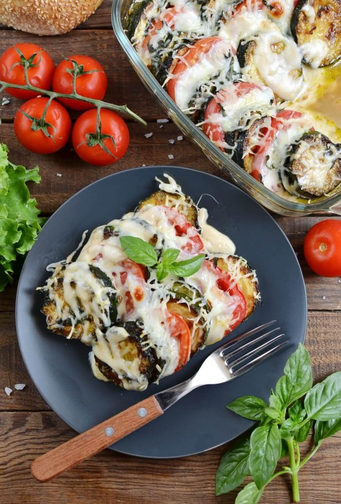 Zucchini and Tomato Cheese Bake