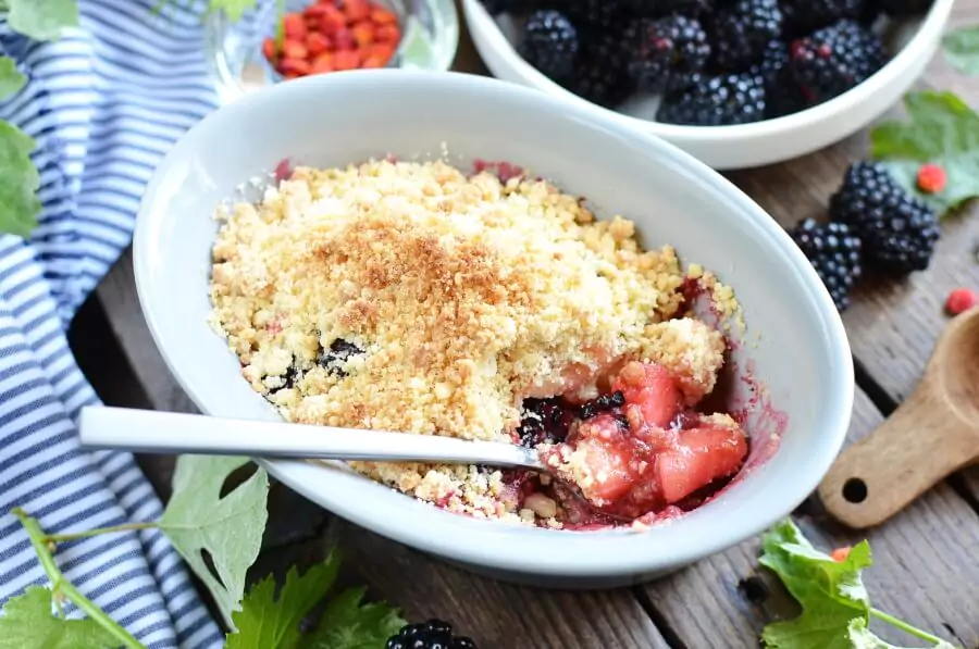 Apple and Blackberry Crumble