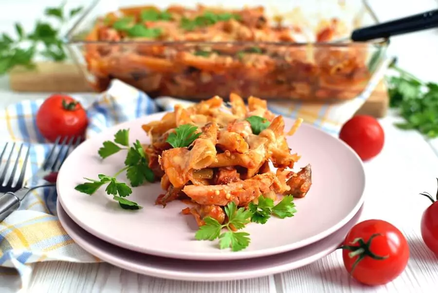 Baked Ratatouille-Sausage Penne
