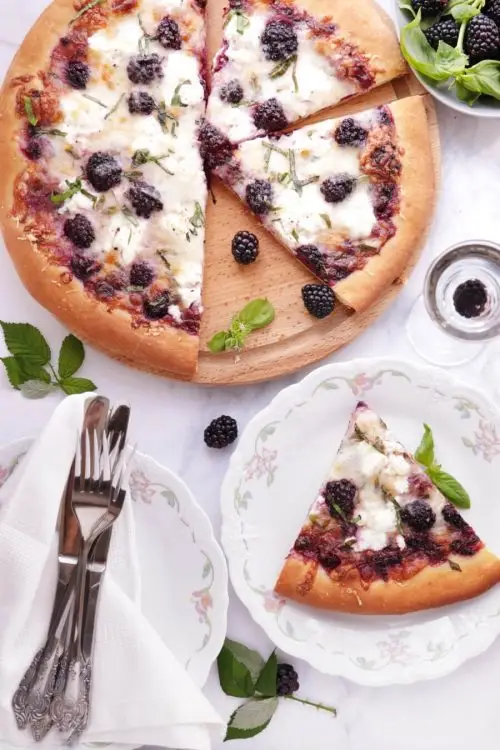 Blackberry Ricotta Pizza with Basil