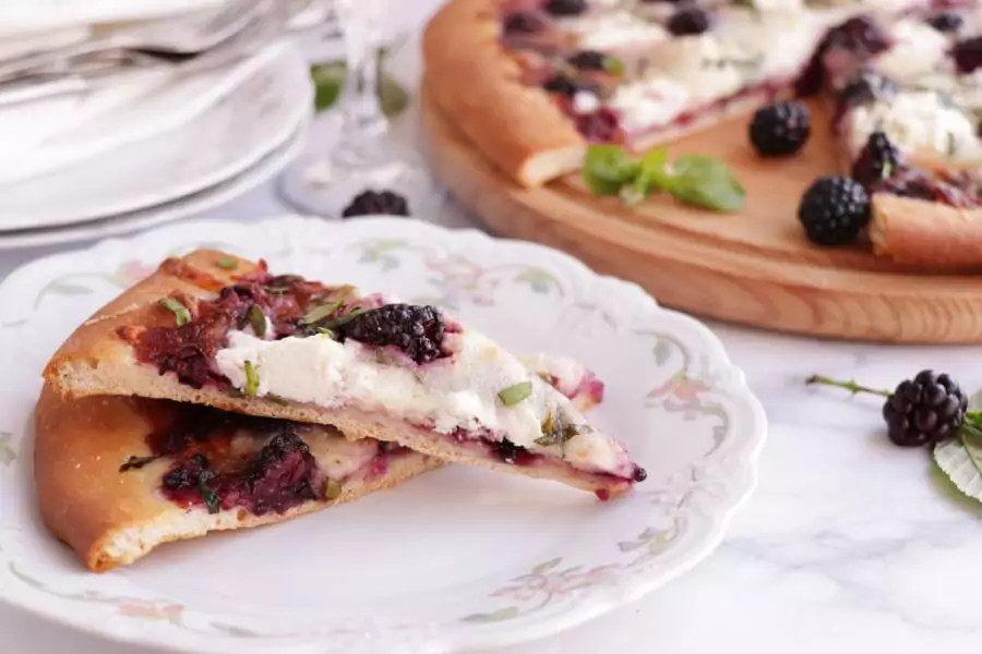 Blackberry Ricotta Pizza with Basil