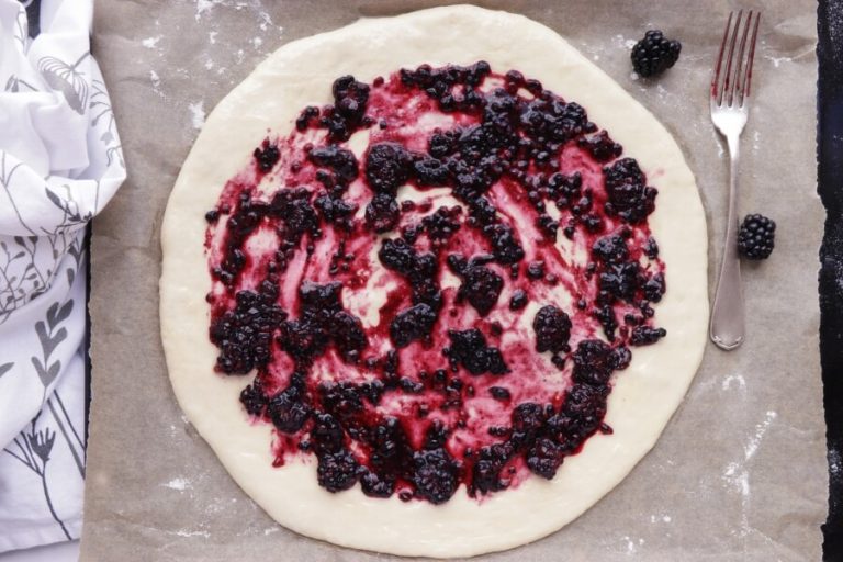 Step 3 - Blackberry Ricotta Pizza with Basil