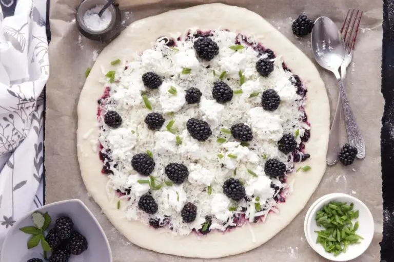 Step 5 - Blackberry Ricotta Pizza with Basil