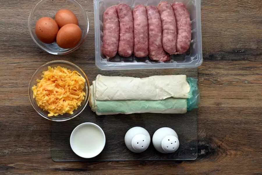Ingredients for Brunch Pizza Squares