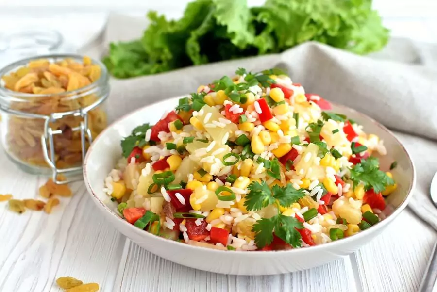 Cold Rice Salad Recipe-How to make Cold Rice Salad-Delicious Cold Rice Salad