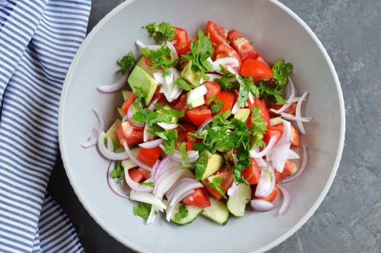 Step 1 - Cucumber Tomato and Avocado Salad