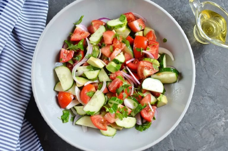 Step 2 - Cucumber Tomato and Avocado Salad
