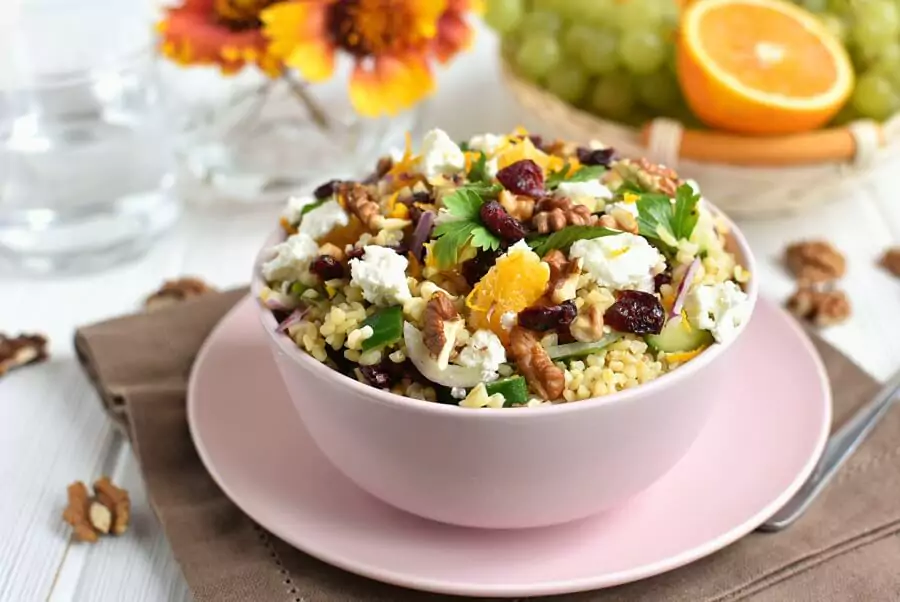 Fruited Tabbouleh with Walnuts and Feta