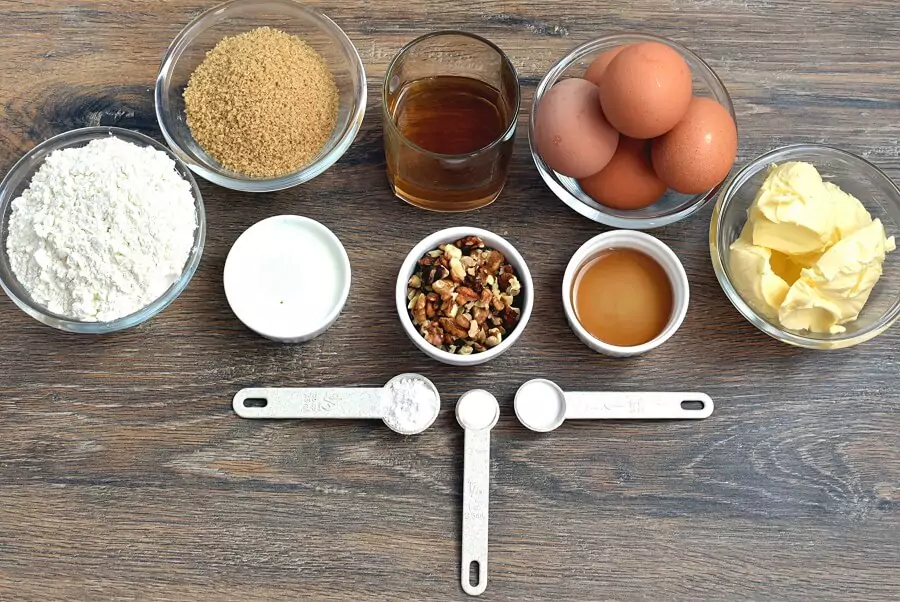 Ingredients for Glazed Spiced Rum Pound Cake