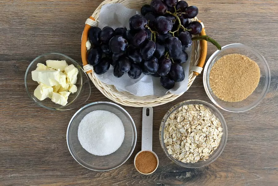 Ingredients for Gluten Free Grape Crisp