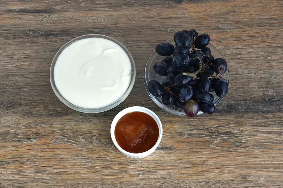 Ingredients for Grape and Greek Yogurt Popsicles