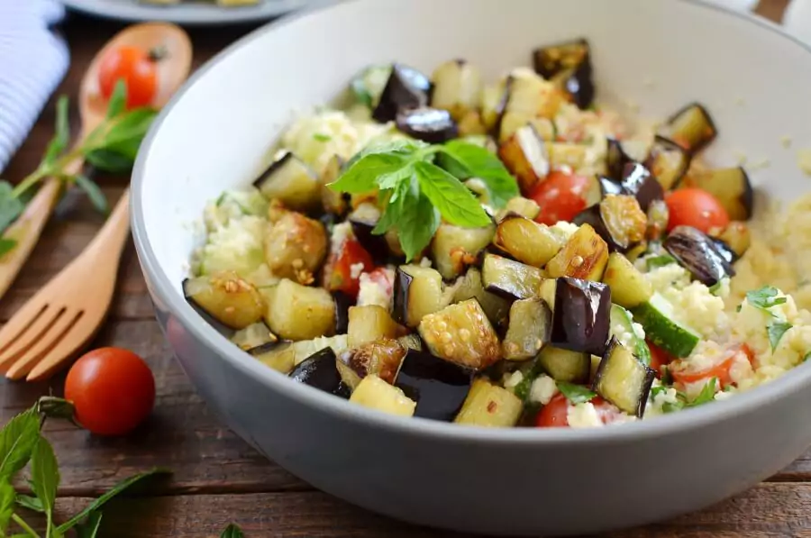 Grilled Aubergine Tabbouleh
