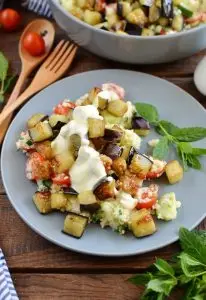 Grilled Aubergine Tabbouleh