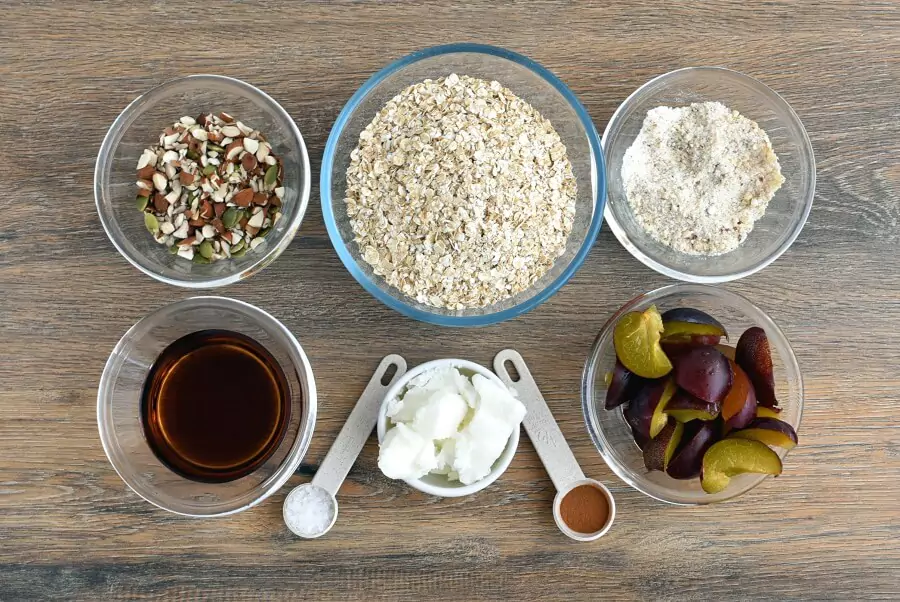 Ingredients for Healthy Vegan Plum Slice