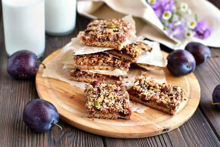 Healthy Vegan Plum Slice
