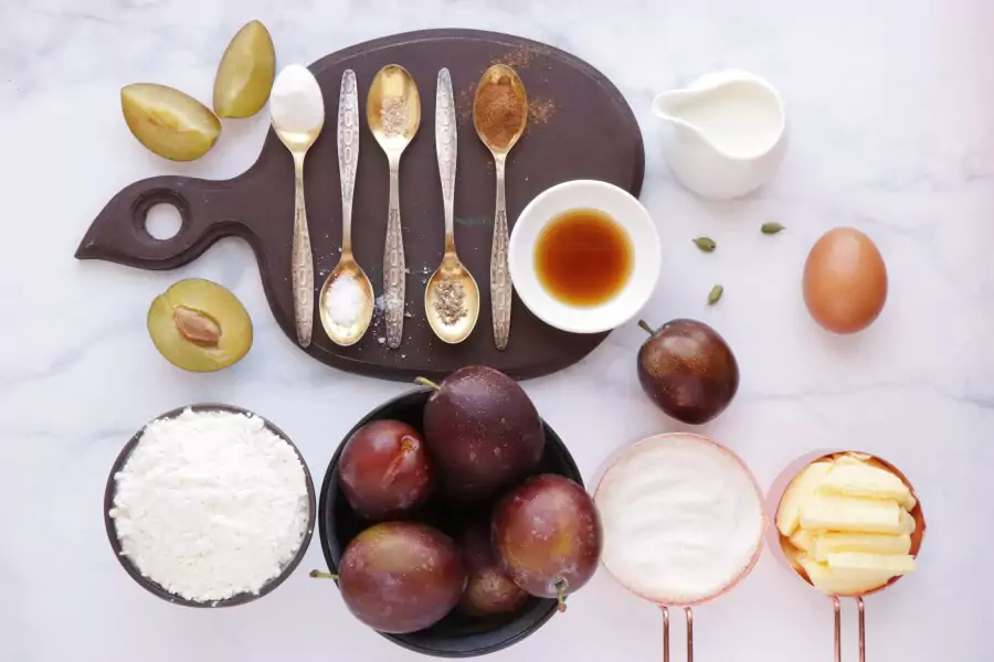 Ingredients for Late Summer Plum Cake