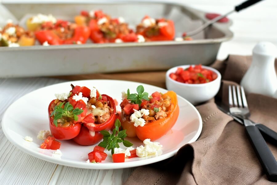 Mediterranean Stuffed Peppers Recipe-How to make Mediterranean Stuffed Peppers-Delicious Mediterranean Stuffed Peppers