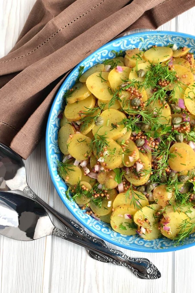 Light, mustardy potato salad