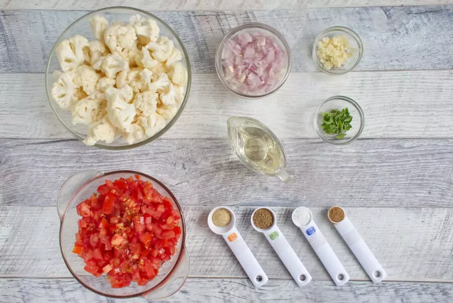 Ingredients for Middle Eastern Braised Cauliflower