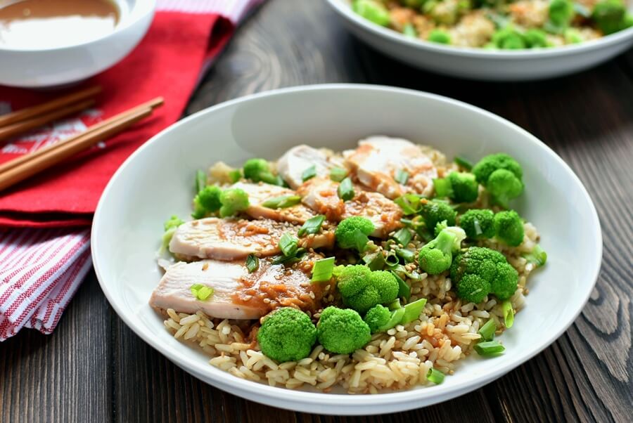 Miso Brown Rice and Chicken Salad