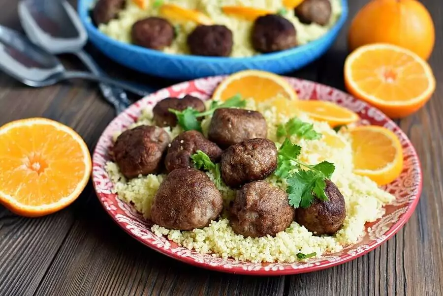 Moroccan Turkey Meatballs with Citrus Couscous