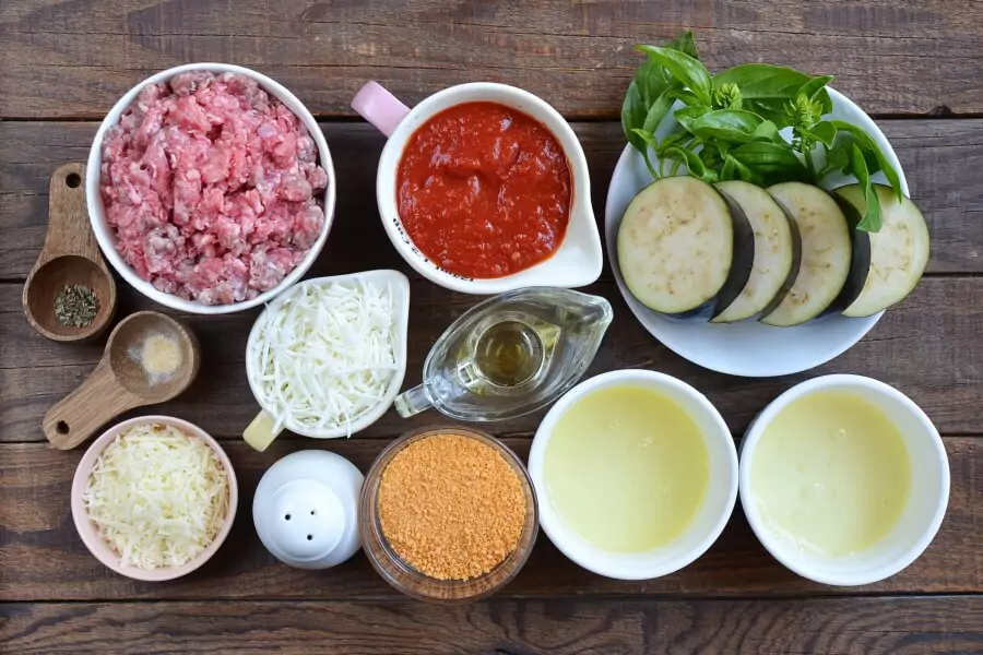 Ingredients for Open-Face Eggplant Parmesan Sandwiches