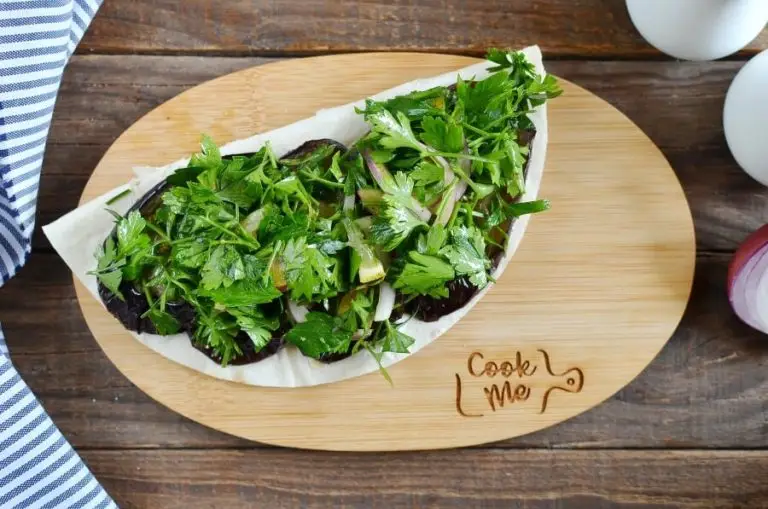 Step 6 - Open-Face Roasted Eggplant & Herb Salad Pita Sandwiches