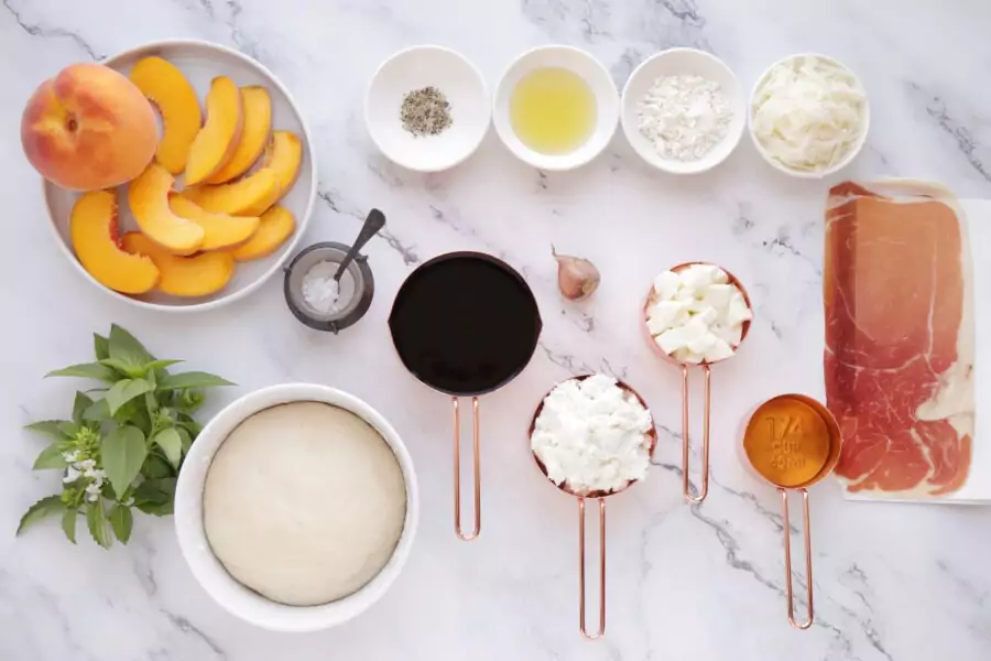 Ingredients for Peach and Prosciutto Pizza
