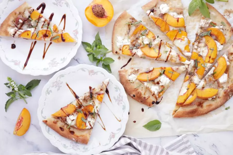 Peach and Prosciutto Pizza