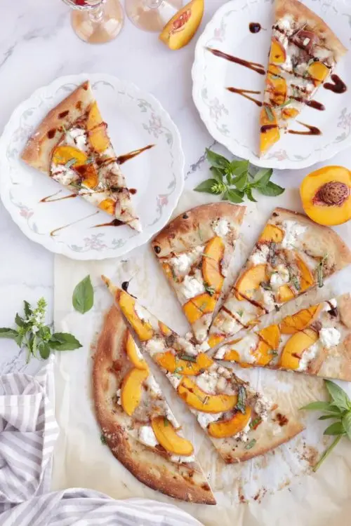 Peach and Prosciutto Pizza
