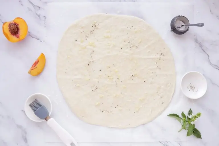 Step 4 - Peach and Prosciutto Pizza
