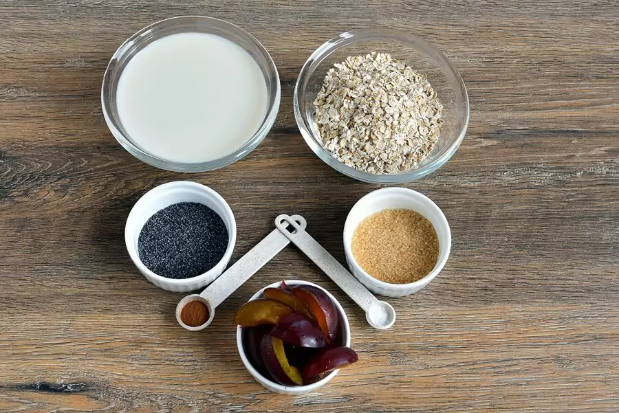 Ingredients for Plum Poppy Seed Oatmeal