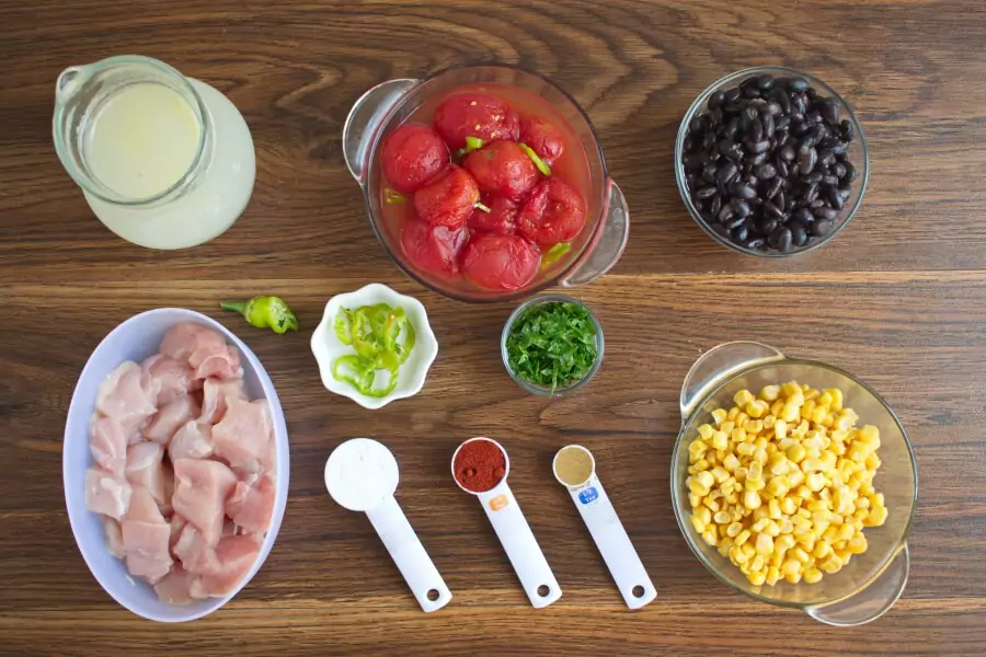 Ingredients for Quick Chicken and Black Bean Soup