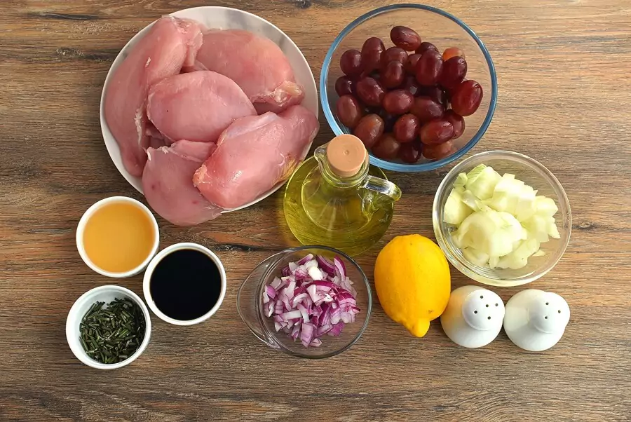 Ingredients for Roasted Chicken Grapes Rosemary