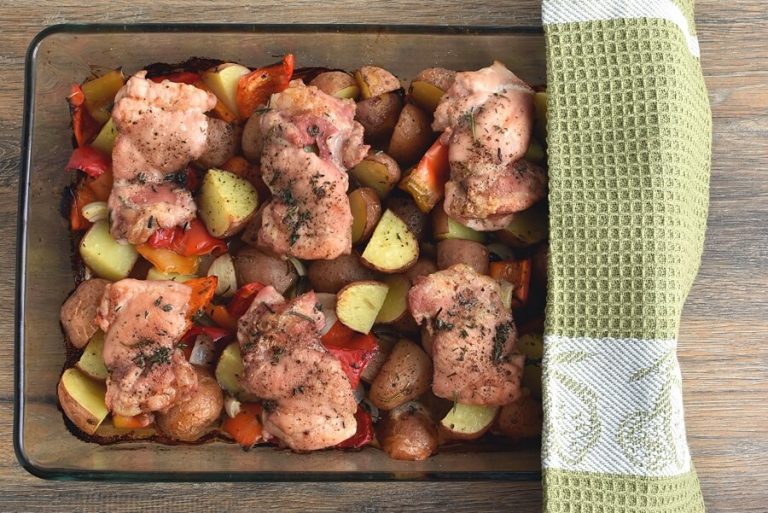 Step 4 - Roasted Chicken Thighs with Peppers and Potatoes