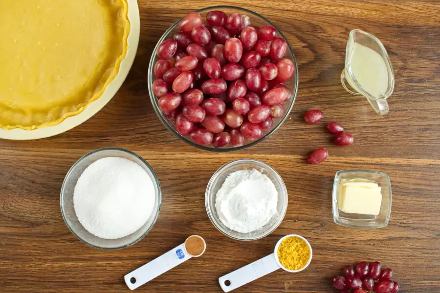 Ingredients for Ruby Grape Pie