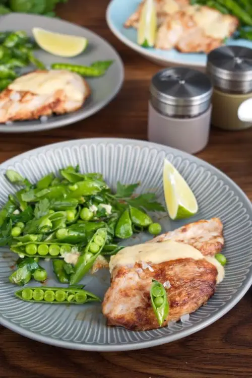 Seared Coconut-Lime Chicken with Snap Pea Slaw