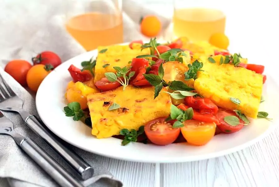 Sweet Corn Polenta and Tomato Salad