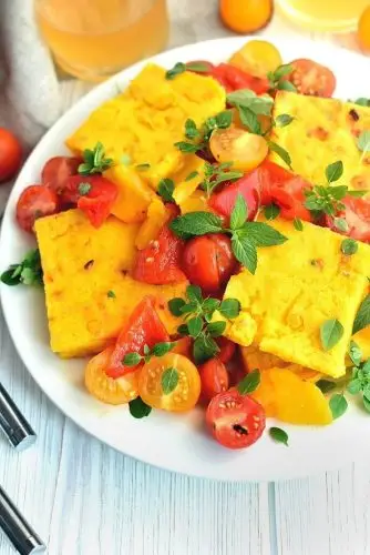 Sweet Corn Polenta and Tomato Salad