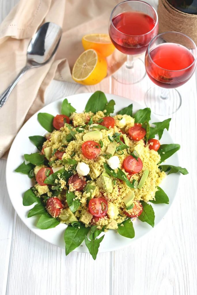 Six Ingredient Salad with a Pesto Dressing