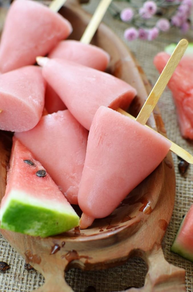 Soft Pink Watermelon Popsicles