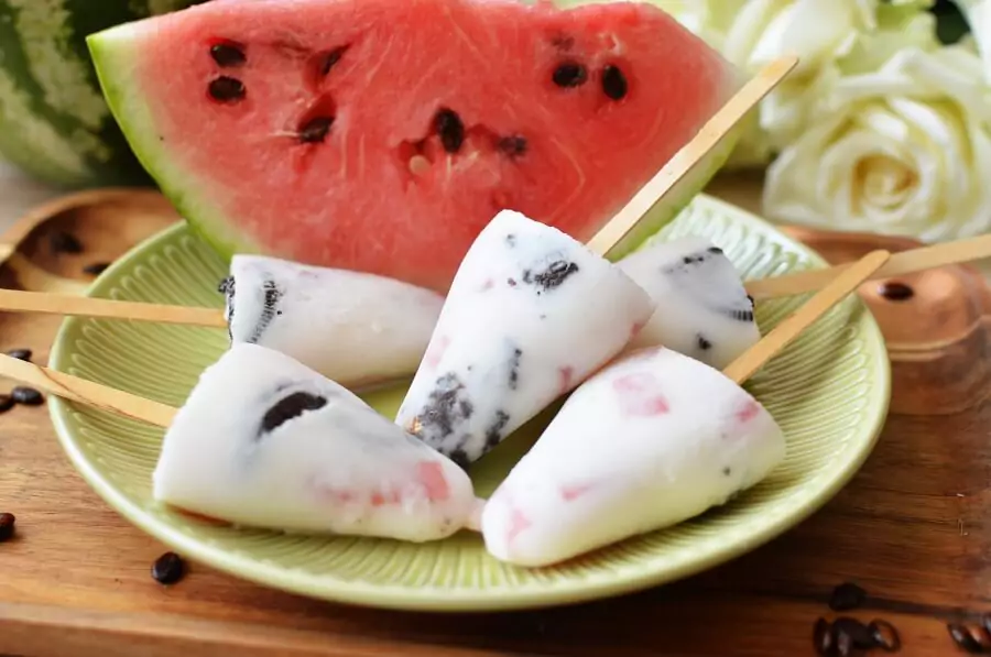 Watermelon and Cream Ice Pops
