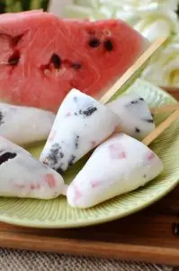 Watermelon and Cream Ice Pops