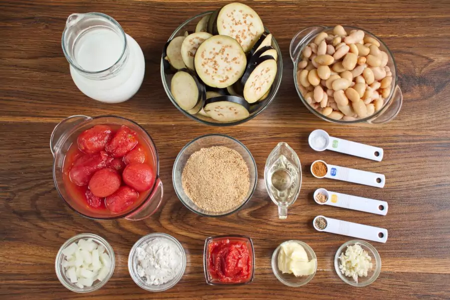 Ingredients for White Bean Moussaka