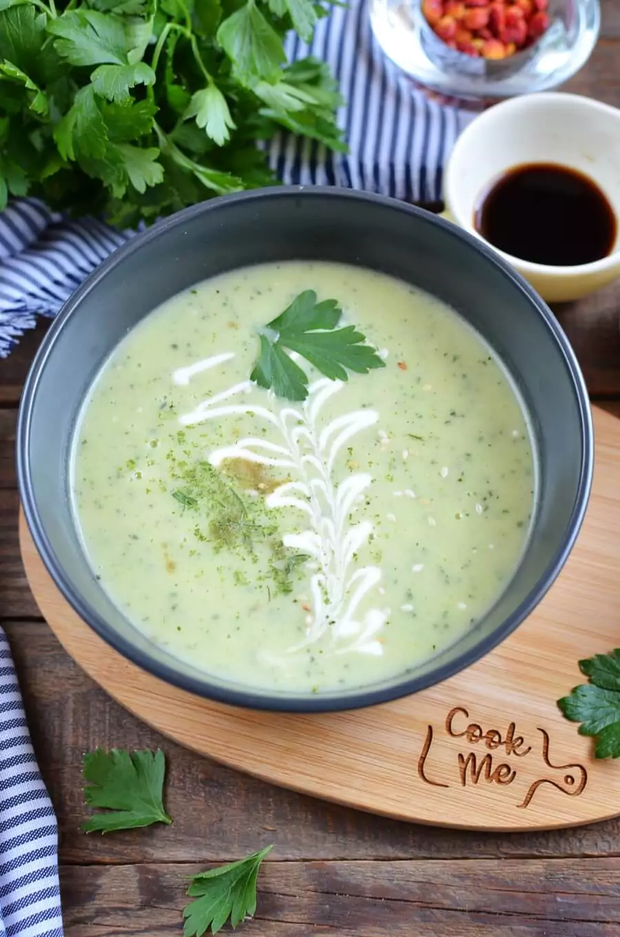 Zucchini Soup with Creme Fraiche