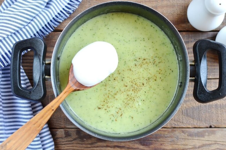 Step 6 - Zucchini Soup with Creme Fraiche